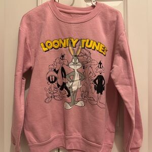 Pink looney tunes crewneck sweatshirt
